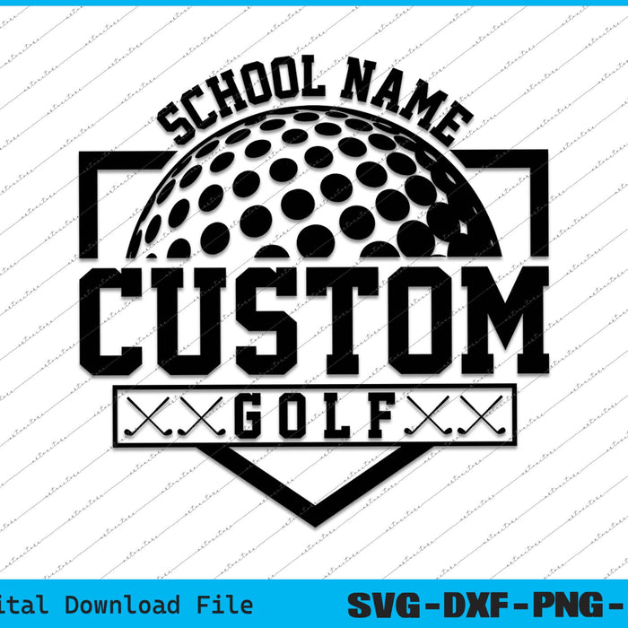 Custom Golf Team Name And School SVG PNG Cutting Printable Files