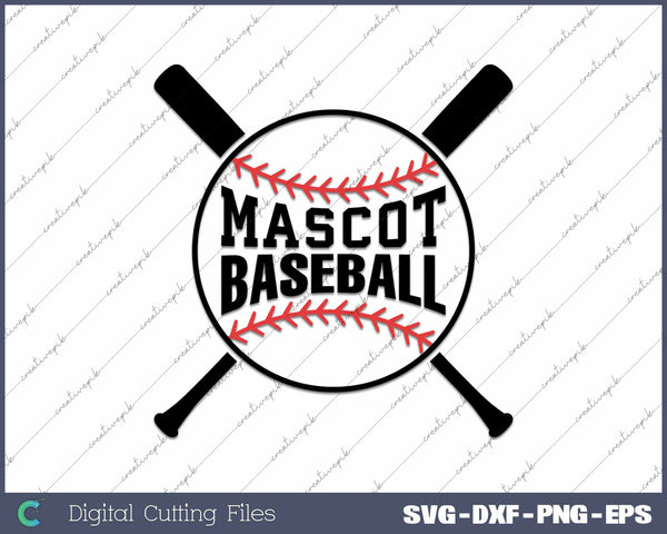 Custom Mascot Baseball SVG PNG Cutting Printable Files