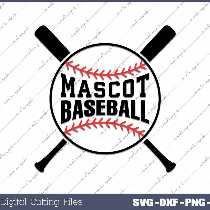 Custom Mascot Baseball SVG PNG Cutting Printable Files