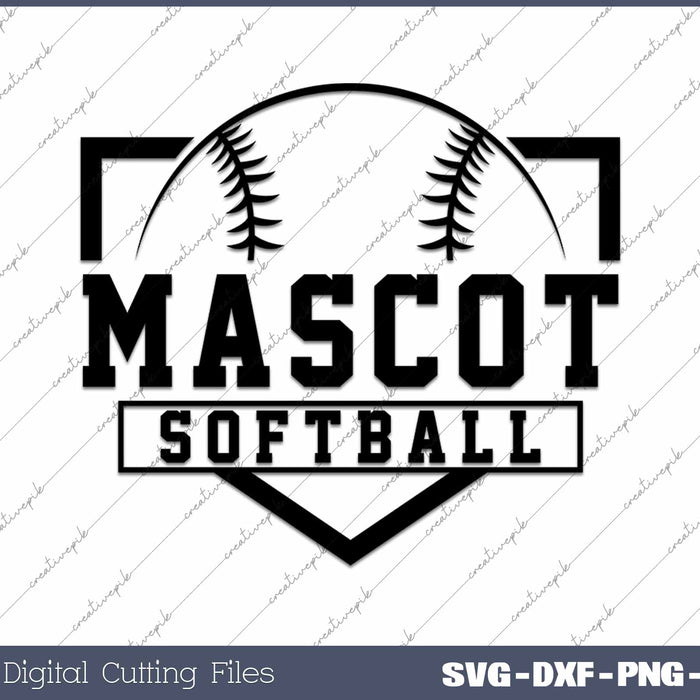 Custom Mascot Name Softball SVG PNG Cutting Printable Files