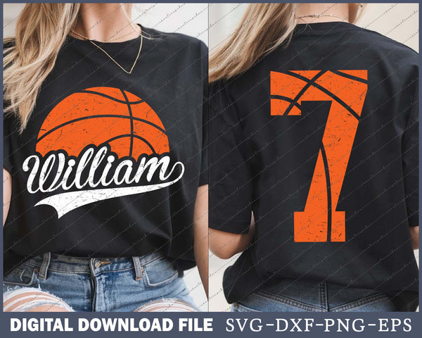 Custom Name Basketball player, Basketball Number SVG PNG Bundle Printable Files