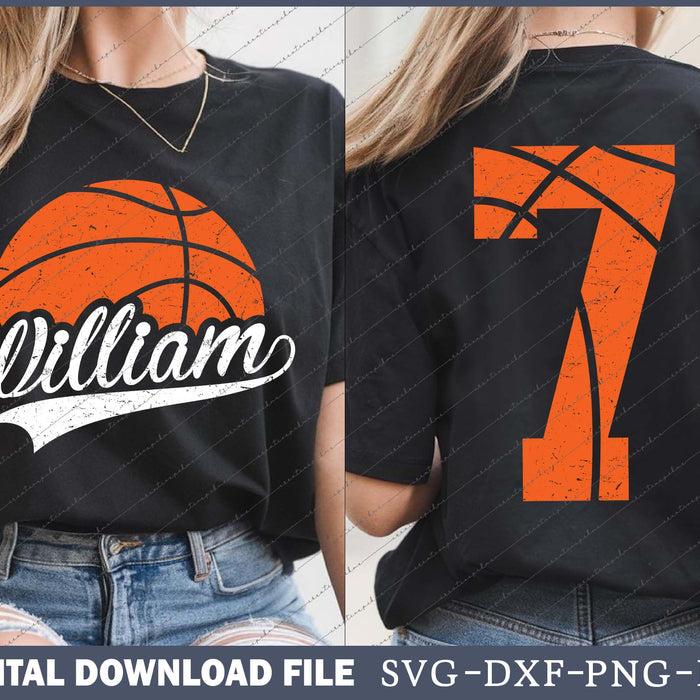Custom Name Basketball player, Basketball Number SVG PNG Bundle Printable Files