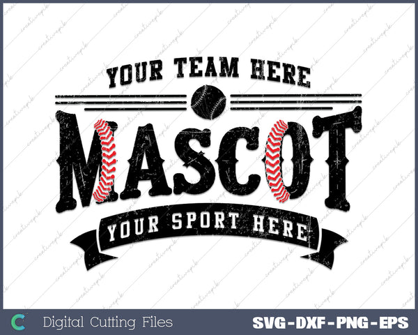 Custom Team Mascot SVG PNG Cutting Printable Files