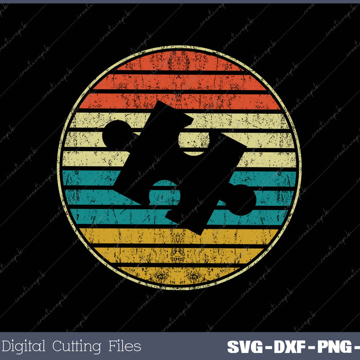 Cute Autism Awareness Gift Vintage 70s 80s Autism Mom Dad SVG PNG Cutting Printable Files