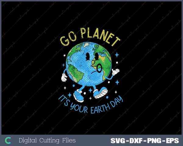 Retro Earth Day Poster, Earth Wall Art SVG Cut files