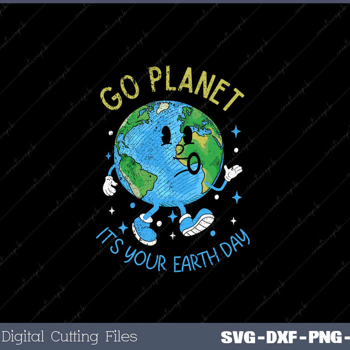 Retro Earth Day Poster, Earth Wall Art SVG Cut files