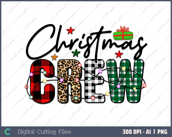 Cute Family Christmas Crew Matching Pajama AI PNG Sublimation File