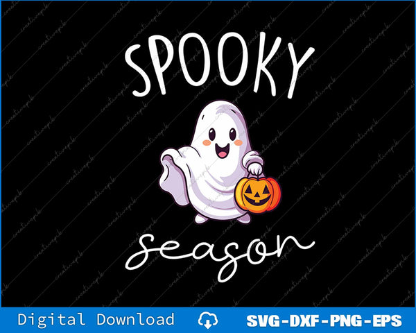 Cute Halloween Ghost Spooky Season SVG PNG Printable File