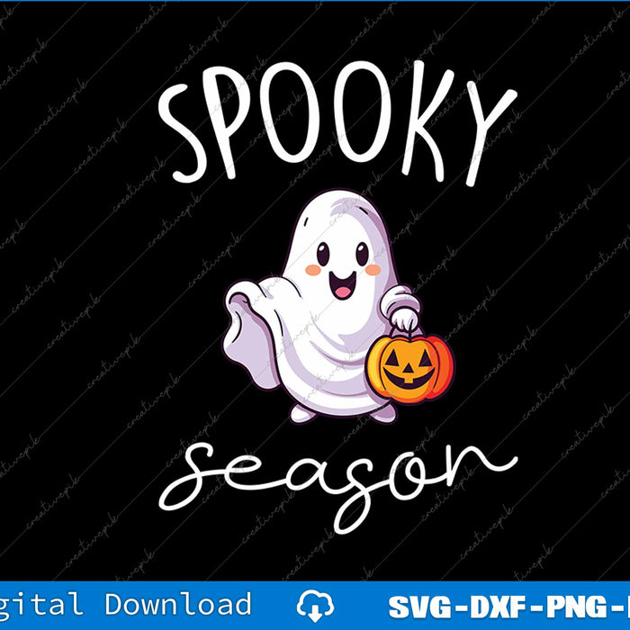 Cute Halloween Ghost Spooky Season SVG PNG Printable File