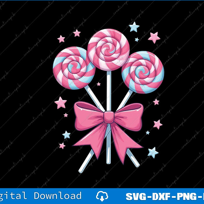 Cute Lollipop Candy Design PNG Cutting Printable File