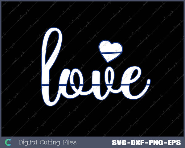 Cute Love Heart Blue Police Officer SVG PNG Cutting Printable Files