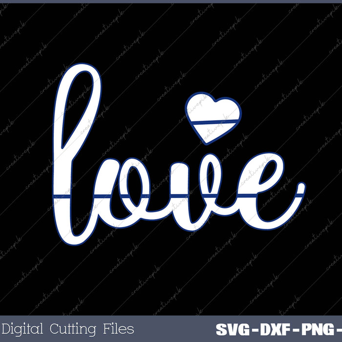 Cute Love Heart Blue Police Officer SVG PNG Cutting Printable Files