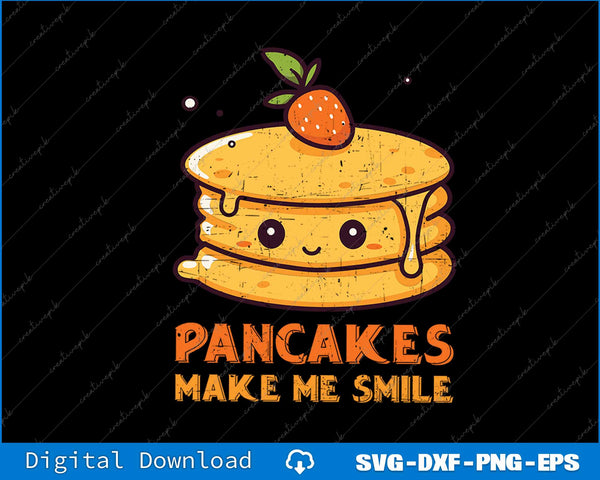 Cute Pancake Maker Breakfast Food Lover Kawaii Pancake SVG PNG File