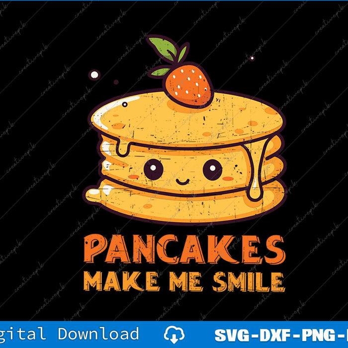 Cute Pancake Maker Breakfast Food Lover Kawaii Pancake SVG PNG File