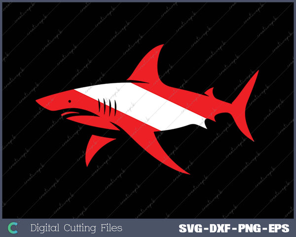 DIVE Shark Diver Down Flag Scuba Diving Graphic