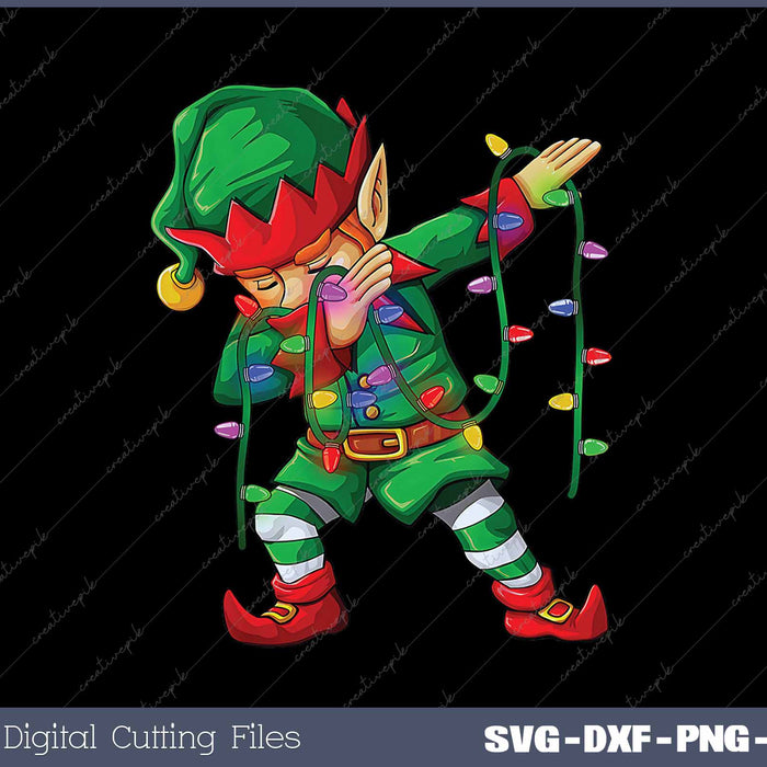 Dabbing Elf Costume Christmas Squad Funny Xmas Dab SVG PNG Cutting Printable Files