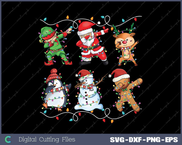 Dabbing Santa Elf Friends Christmas Funny Xmas Dab SVG PNG Cutting Printable Files