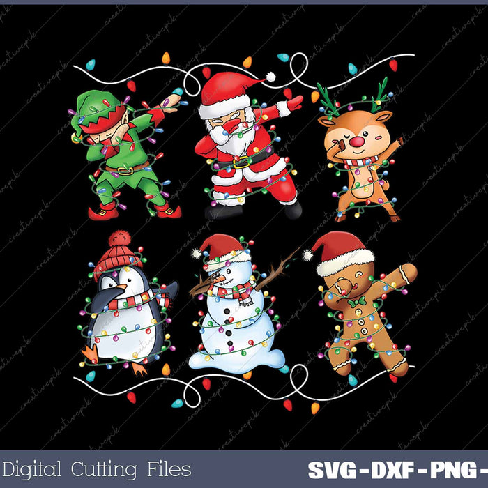 Dabbing Santa Elf Friends Christmas Funny Xmas Dab SVG PNG Cutting Printable Files