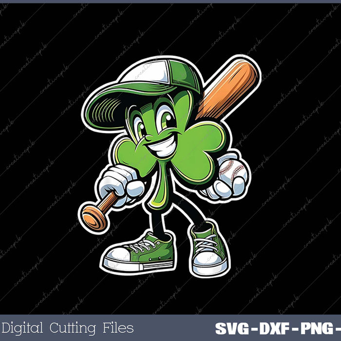 Dabbing Shamrock Baseball Boys Girls St Patricks Day SVG PNG Cutting Printable Files