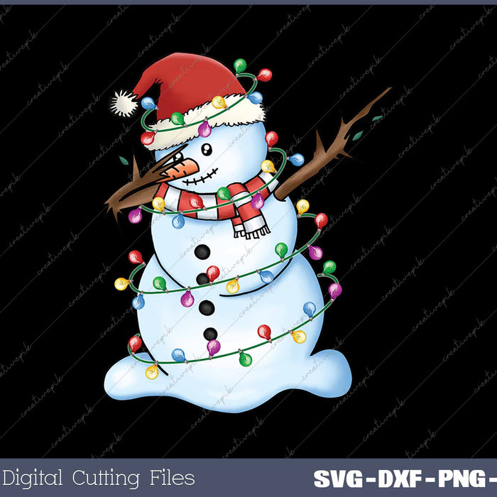Dabbing Snowman Santa Christmas Funny Xmas Hat Dab SVG PNG Cutting Printable Files