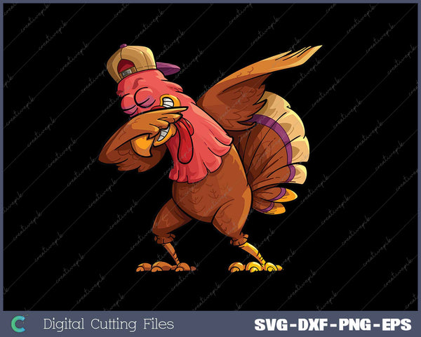 Dabbing Turkey Thanksgiving Day Pilgrim Funny SVG PNG Cutting Printable Files