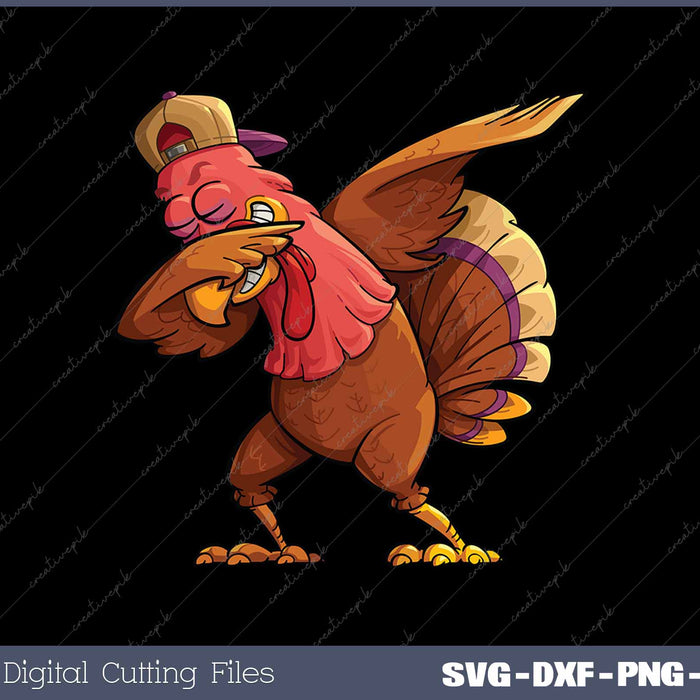 Dabbing Turkey Thanksgiving Day Pilgrim Funny SVG PNG Cutting Printable Files