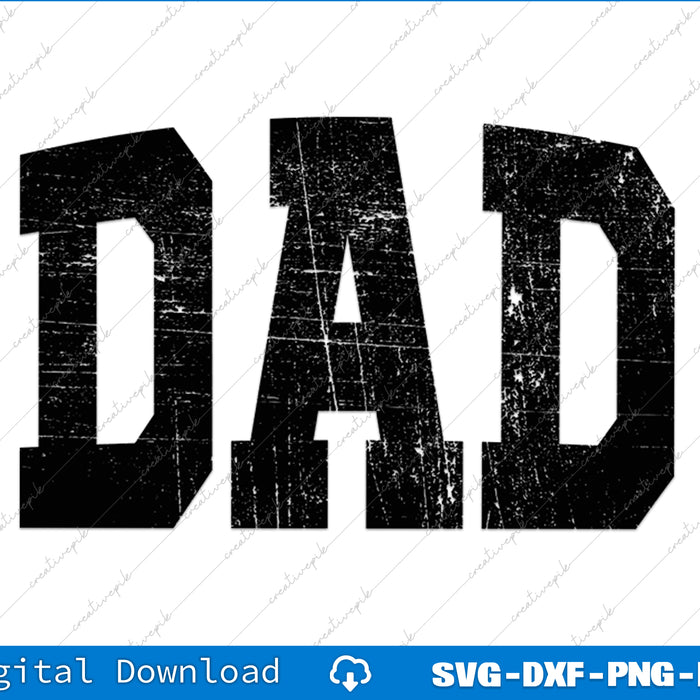 Dad Varsity Dad arched Father's Day SVG PNG Cutting Printable Files