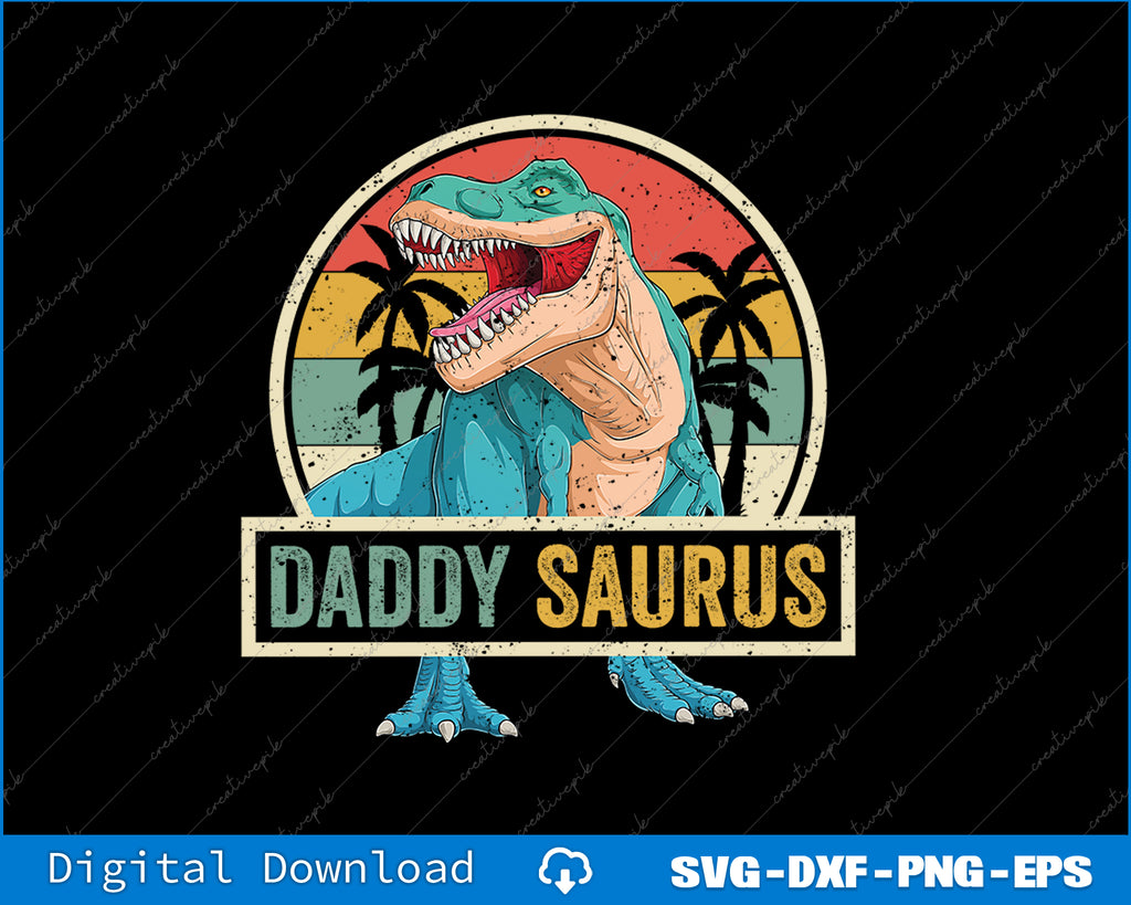 Daddysaurus T Rex Dinosaur Daddy Saurus Family Matching SVG Files ...