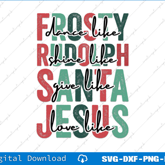 Christmas-themed text design with motivational phrases on a white background.