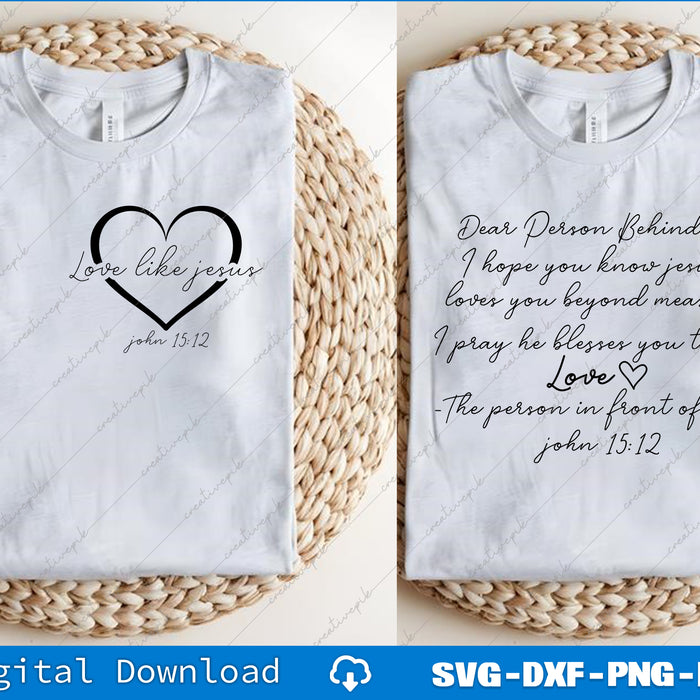 Two white t-shirts with text and graphics on a woven surface, featuring digital download options.