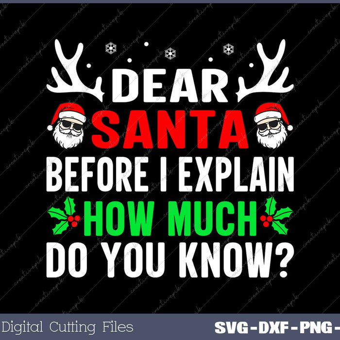 Dear Santa Before I Can Explain How Much Do You Know Funny Christmas