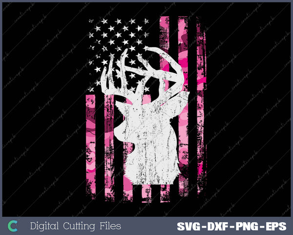 Deer Hunting Camo Pink Camouflage American Flag Buck