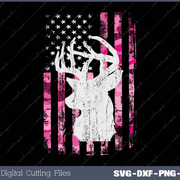 Deer Hunting Camo Pink Camouflage American Flag Buck