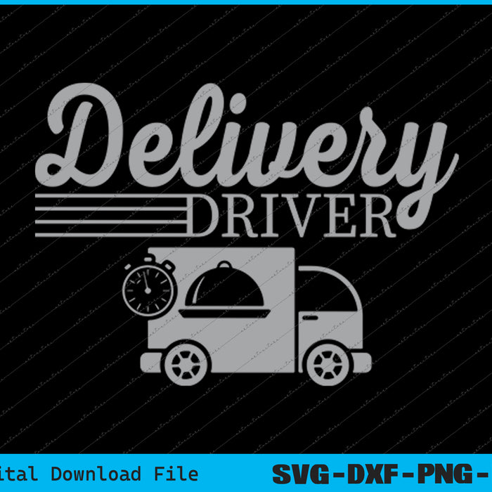 Delivery Driver with Tire Tracks Perfect for Food & Parcel SVG Files