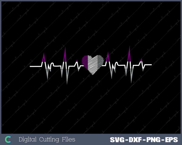 Demisexual Ace Asexuality Ace Gift Queer Heartbeat SVG Cut files