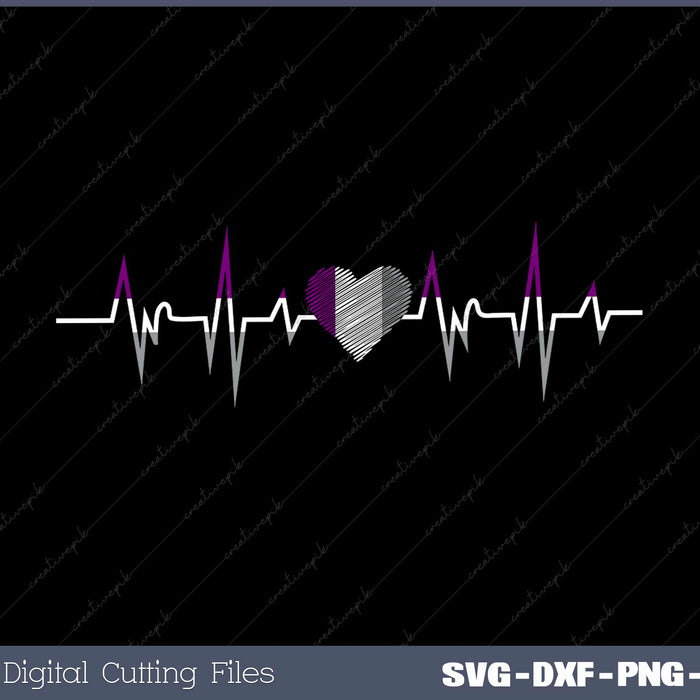 Demisexual Ace Asexuality Ace Gift Queer Heartbeat SVG Cut files