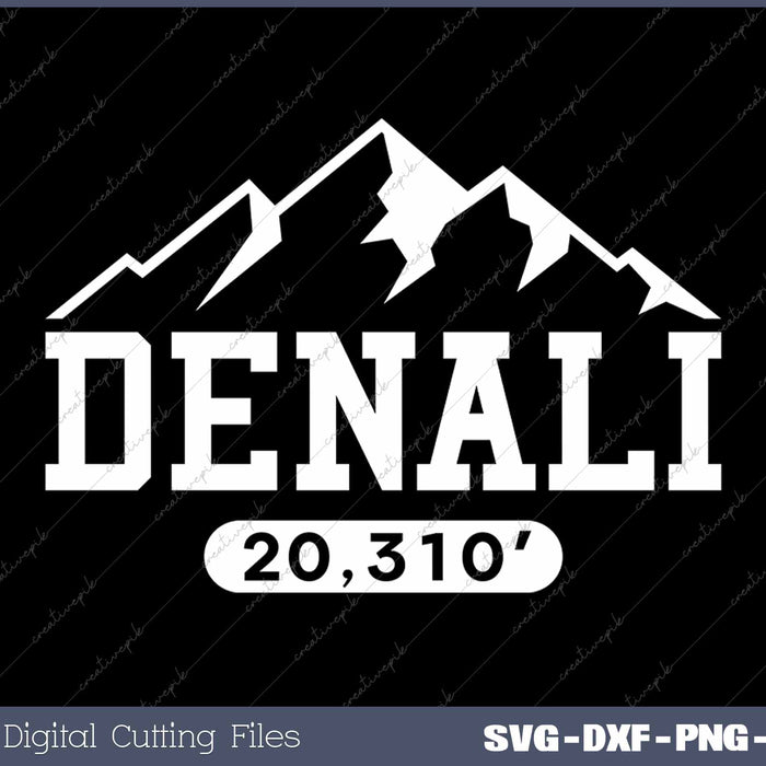 Denali Mountain Peak Elevation Alaska National Park SVG PNG Cutting Printable Files