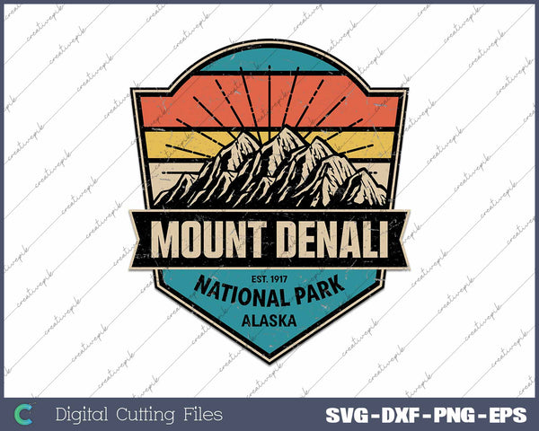 Denali National Park Alaska Est 1917 SVG PNG Cutting Printable Files