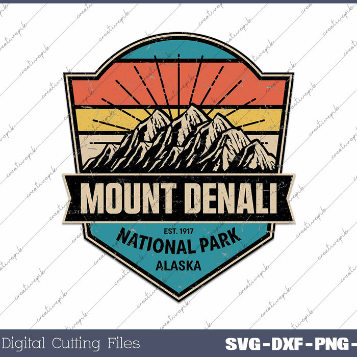 Denali National Park Alaska Est 1917 SVG PNG Cutting Printable Files