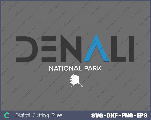 Denali National Park Alaska Tonal Retro Vintage SVG PNG Cutting Printable Files