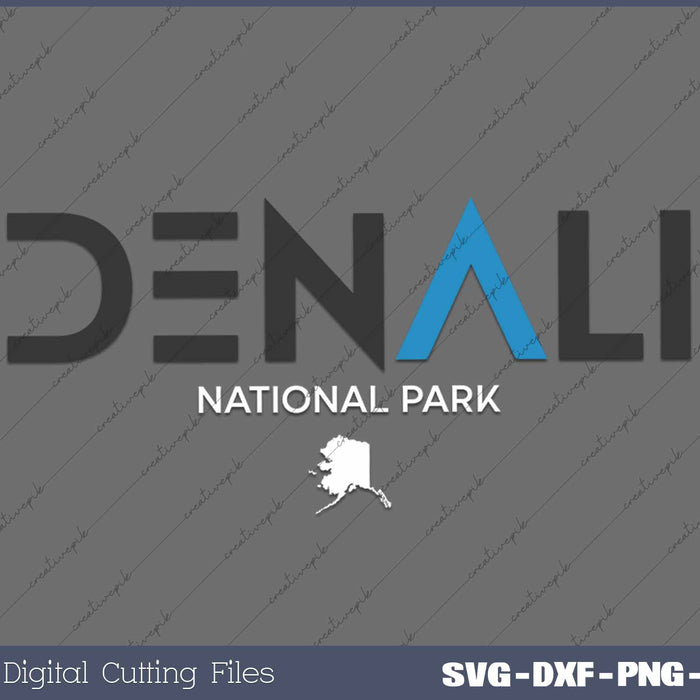 Denali National Park Alaska Tonal Retro Vintage SVG PNG Cutting Printable Files