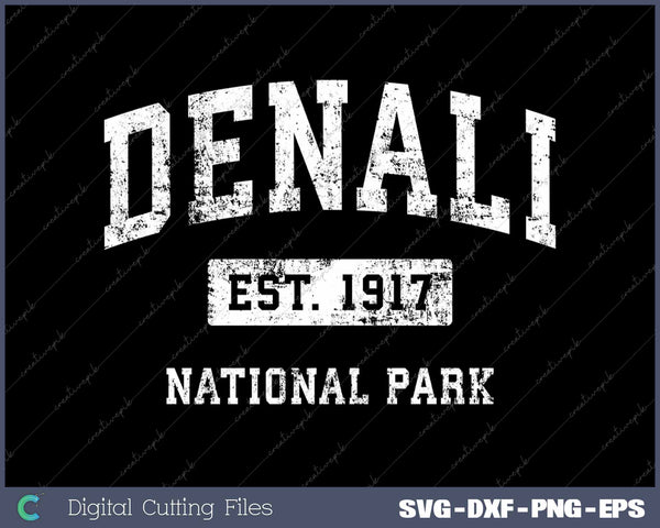 Denali Vintage National Park Sports Design SVG PNG Cutting Printable Files