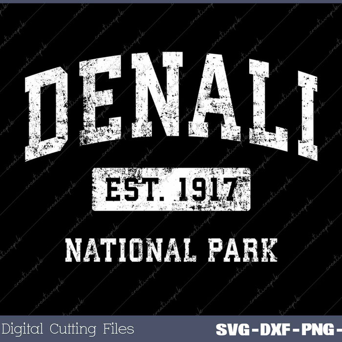 Denali Vintage National Park Sports Design SVG PNG Cutting Printable Files