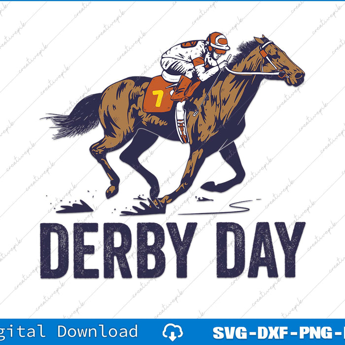 Derby Day Jockey Horse Racing SVG PNG Cutting Printable File