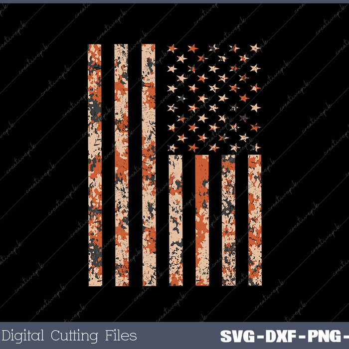 Desert Camo American Flag SVG PNG Cutting Printable Files