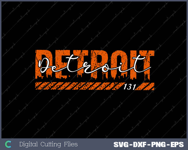 Detroit 313 Area Skyline SVG PNG Cutting Printable Files