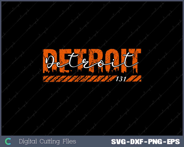 Detroit 313 Area Skyline Svg Design Cut File