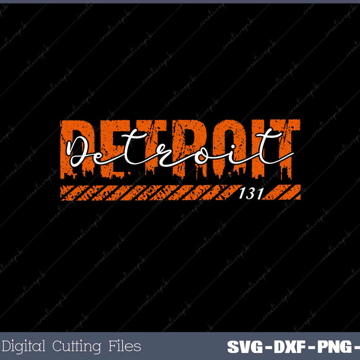 Detroit 313 Area Skyline Svg Design Cut File