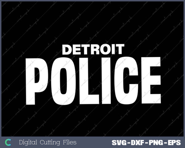 Detroit Police Officer Michigan Policeman Uniform Duty SVG PNG Cutting Printable Files