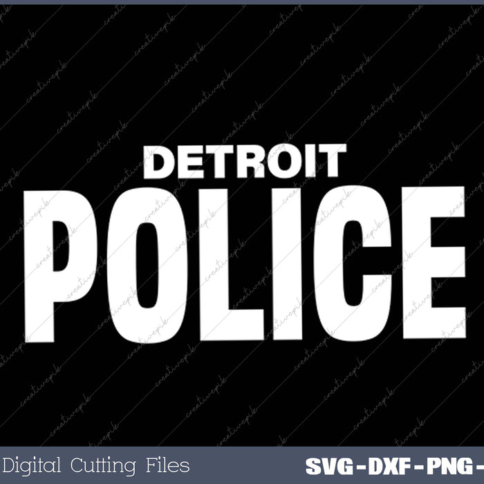 Detroit Police Officer Michigan Policeman Uniform Duty SVG PNG Cutting Printable Files